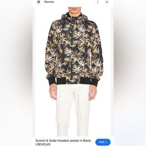 Scotch & Soda Hooded Light Jacket in Black Sz XXL